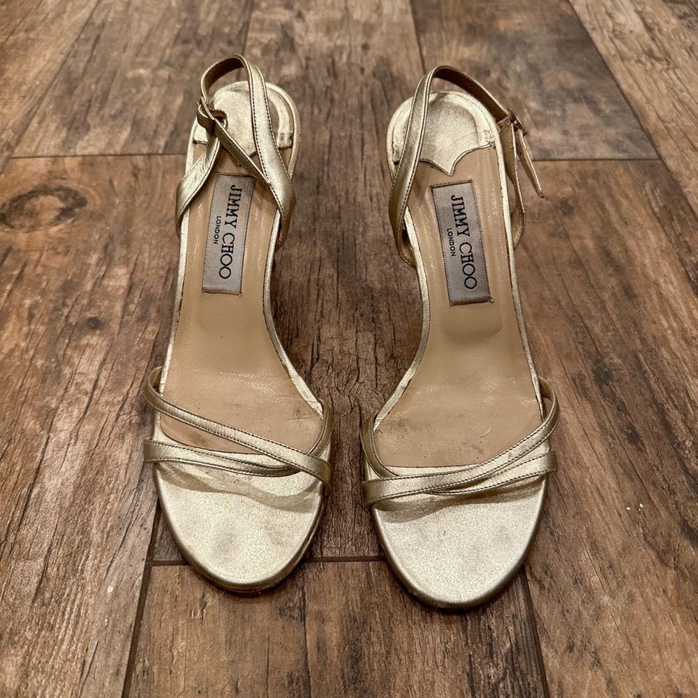Jimmy Choo Strappy Gold Sandal